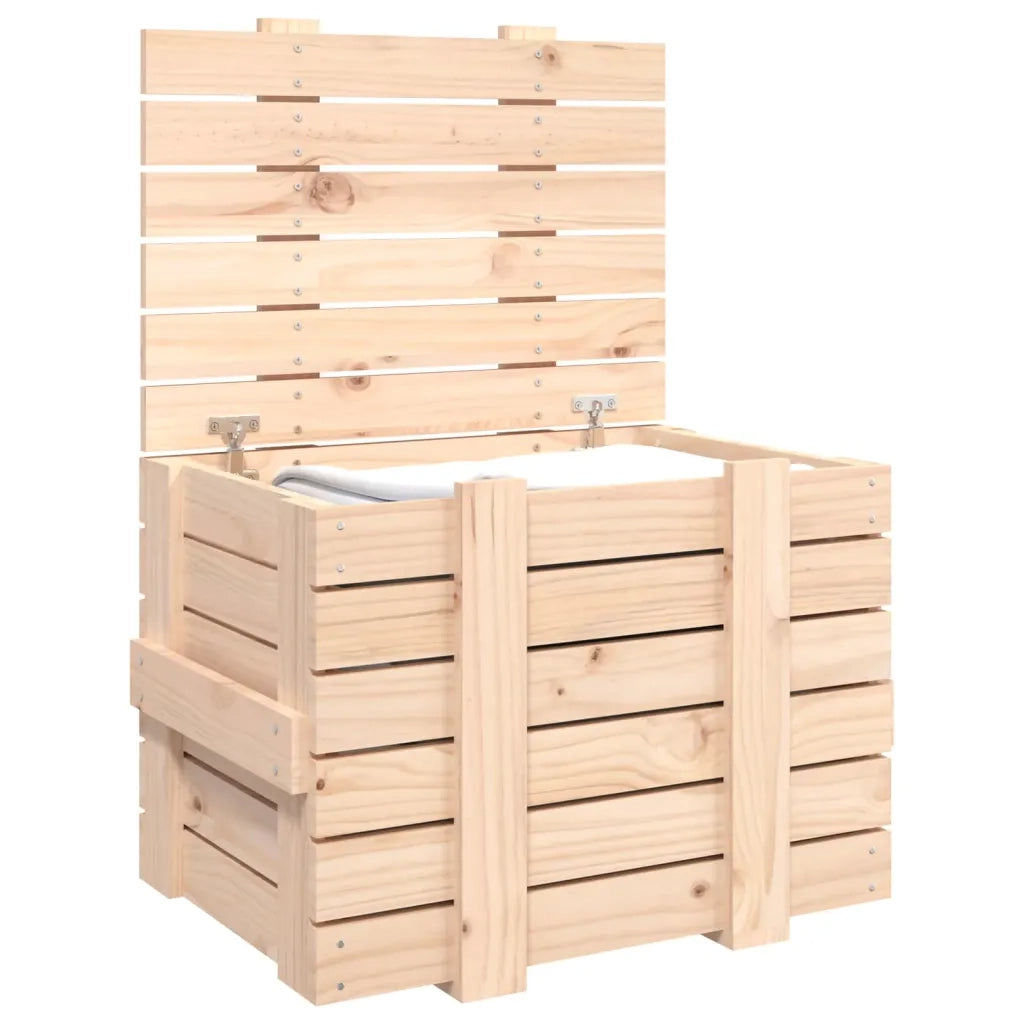 Contenitore Portaoggetti 58x40,5x42 cm Legno Massello di Pino 824993