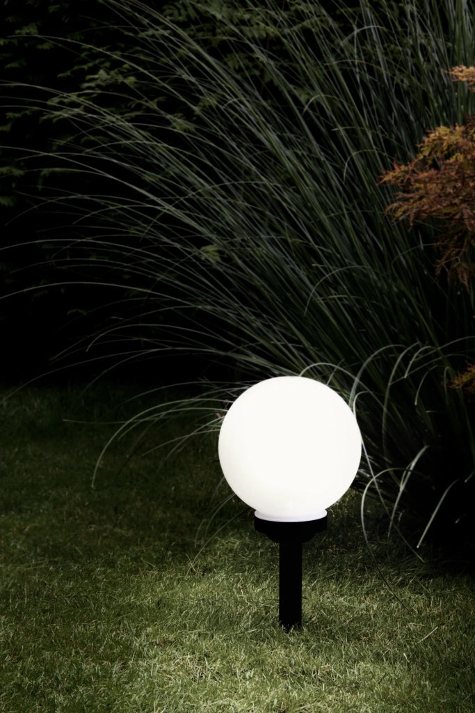 Esterno Solare Moderno Puglia Plastiche Nere Bianco Led 0,2W Ip44 Small