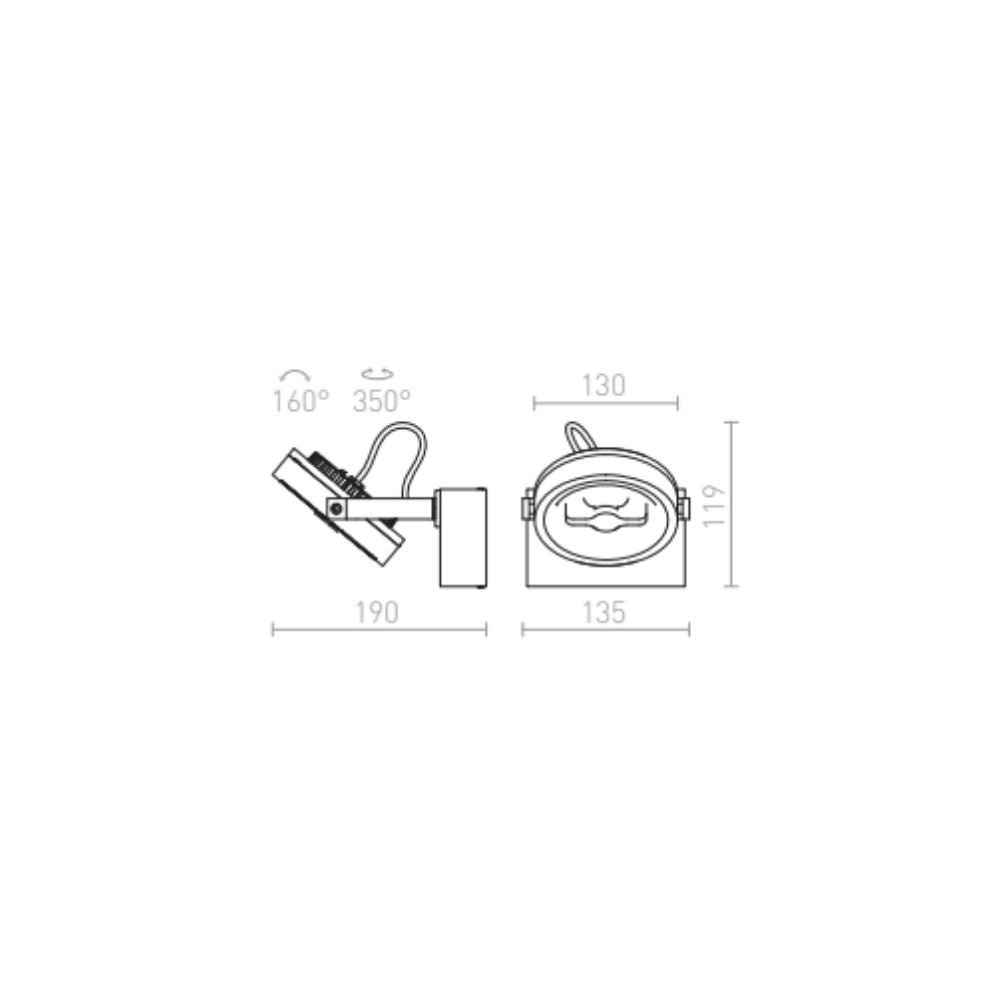 Faretto applique KELLY LED I da parete bianco  230V LED 12W 24°  3000K