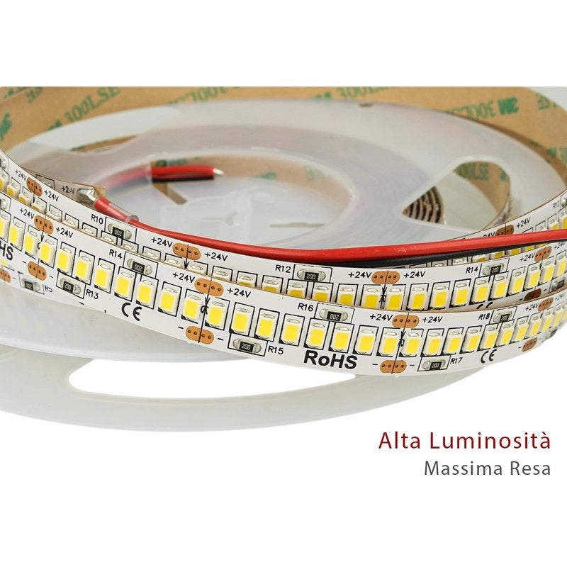 24V Bobina Striscia Striscia LED 30W/M 140LM/W 4200LM/M Bianco Caldo 3000K 1200 SMD 2835 5 Metri