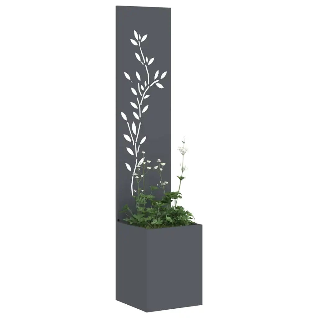 vidaXL Schermo per privacy in giardino Floreale Antracite 32 x 140 cm
