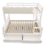 Letto a Castello 90 x 200 e 140 x 200 cm; Letto 3 Posti con Cassetti e Portariviste