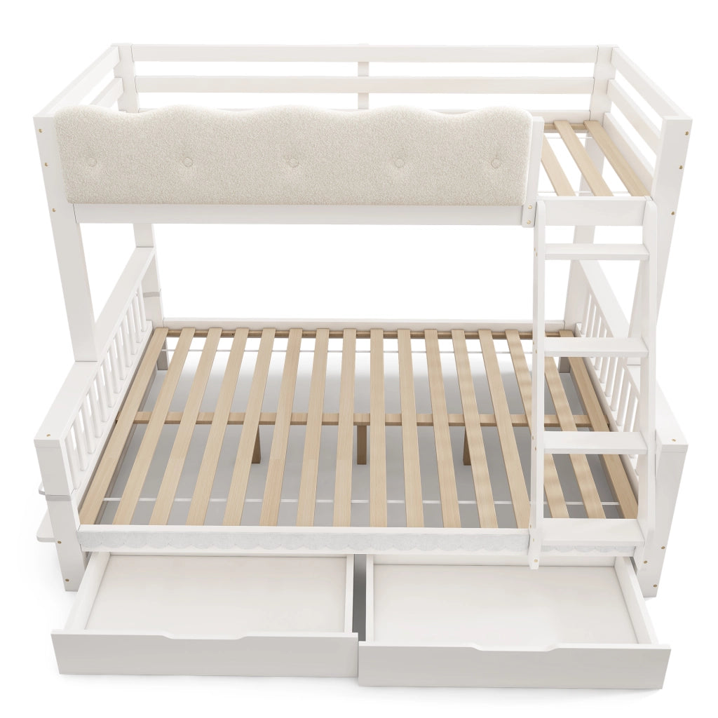Letto a Castello 90 x 200 e 140 x 200 cm; Letto 3 Posti con Cassetti e Portariviste