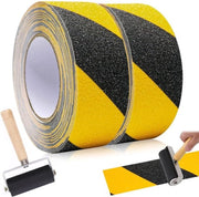 Tappetino Antiscivolo da 500cm - Nero-Giallo - Adattabile Interno ed Esterno - Presa Duratura - Applicazione Facile .