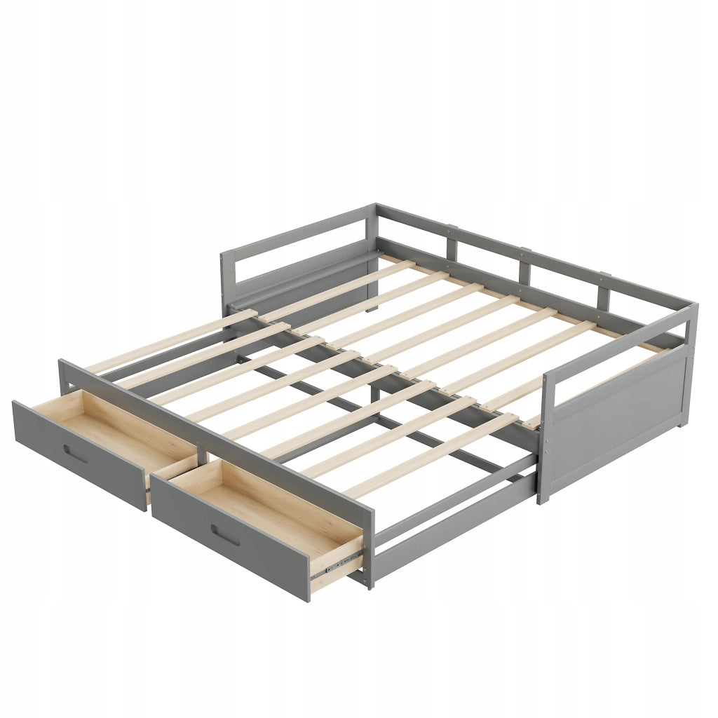 Sofa letto estraibile - Xylo - 90/180x200 - Grigio - Con cassetti senza materasso