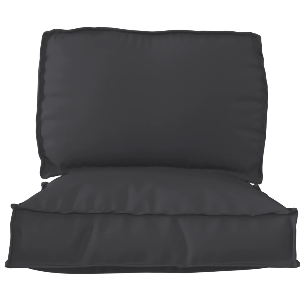 Set di Cuscini per Pallet 2 Pezzi Nero Tessuto Oxford