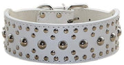Collare per cane in pelle flessibile - Medio/Grande - 5 cm di larghezza - Materiale in pelle sintetica duratura - 5 fori di regolazione - Hardware verniciata - Collare per cane