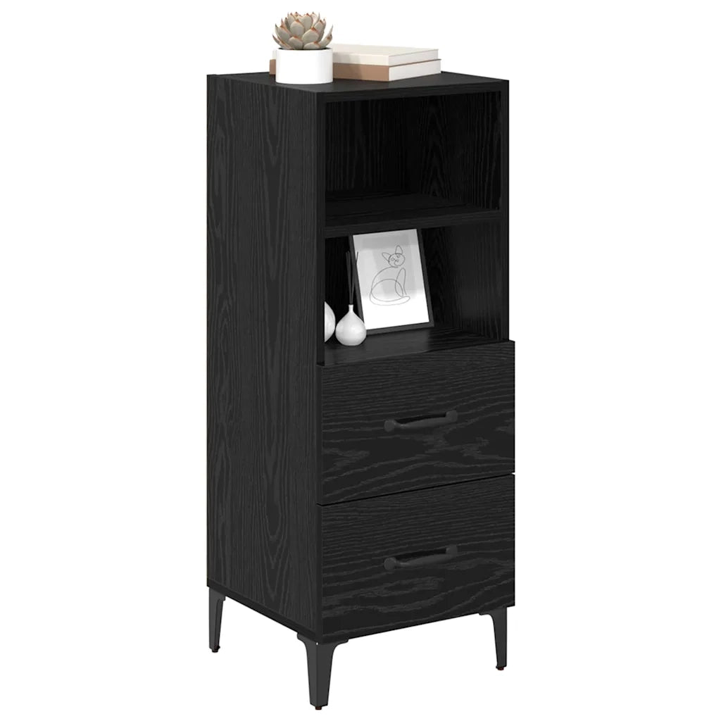 Credenza-Buffet-Armadio da cucina Rovere nero 34 x 34.5 x 90 cm Legno multistrato 299432