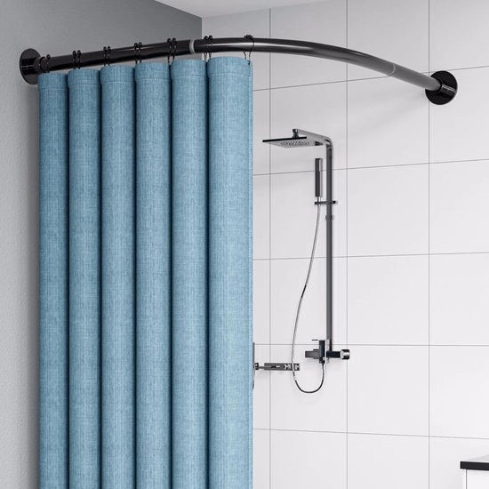 Douchestang Reclinabile - Nero - Acciaio Inossidabile - 70-95 cm