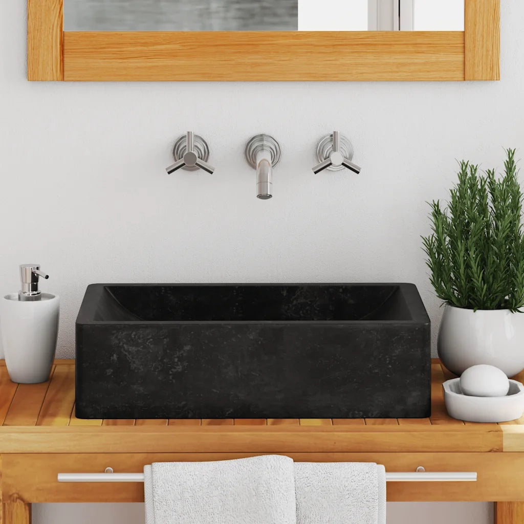 Lavello 45x30x12 cm Marmo Lucido Nero CFW4914918