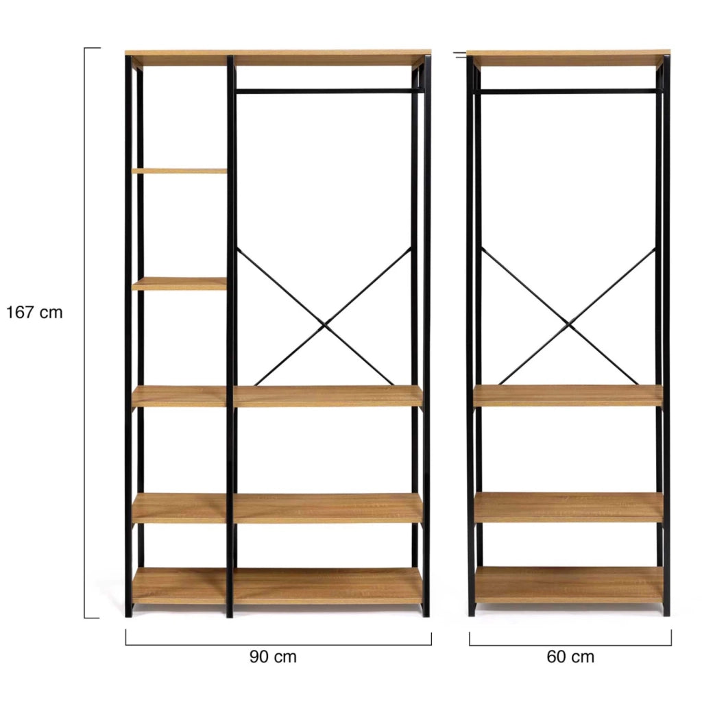 IDMarket - Armadio modulare XXL L. 150 cm DETROIT design industriale