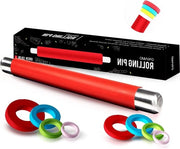 Deegroller in silicone - antiaderente deegroller - fondant senza BPA - per pizza e altri prodotti lievitati - con imballo regalo - rosso