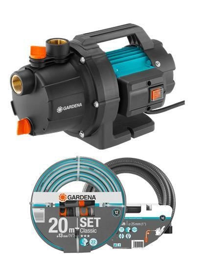 GARDENA 9011-47 Set Basic per Pompa da Giardino 3000-4 600 W 3,5 bar 3000 l-h 35 m colore Nero Verde