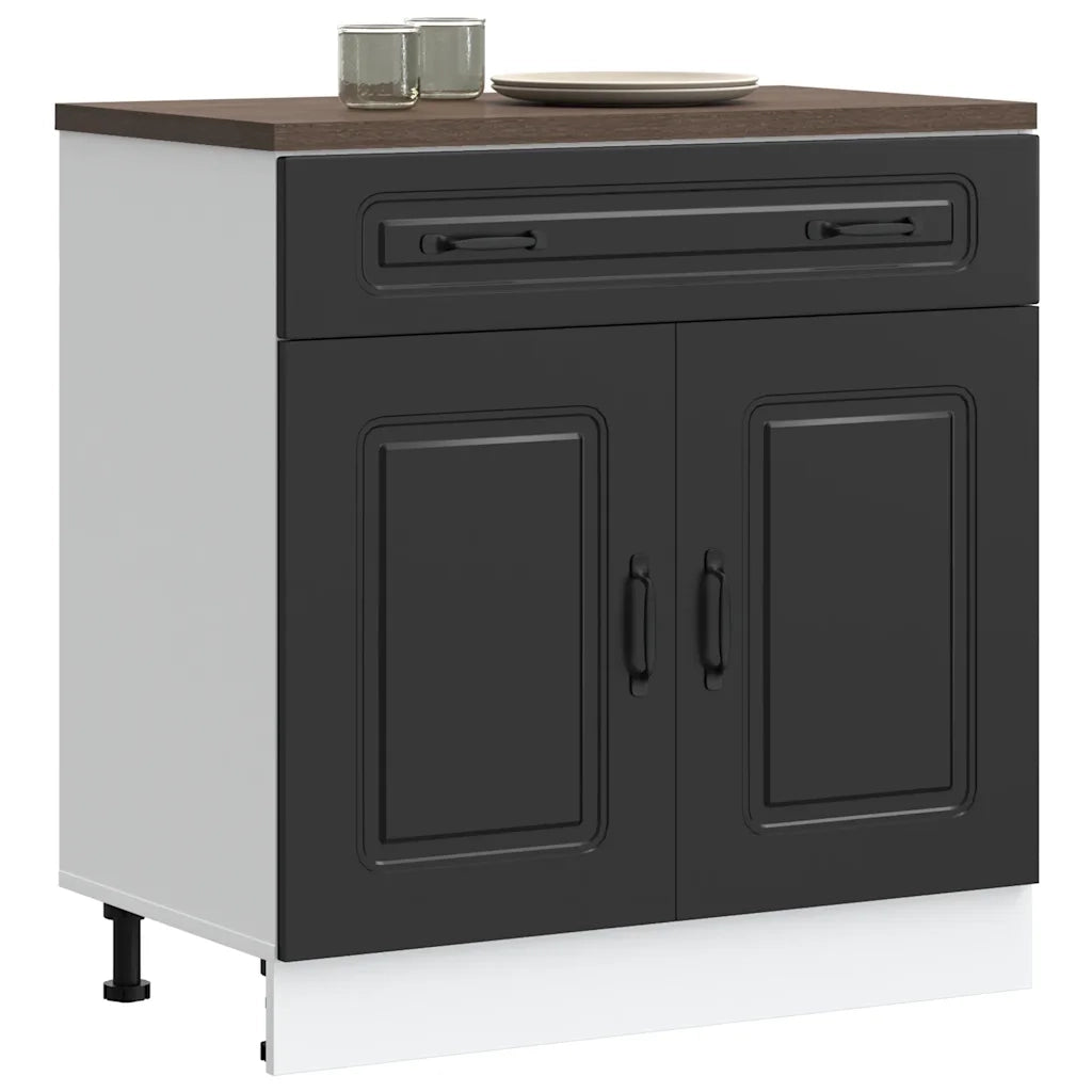 Base da Cucina Kalmar Nero in Legno Multistrato 853498