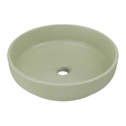 Lavabo da appoggio rotondo 40 cm in ceramica verde oliva opaco
