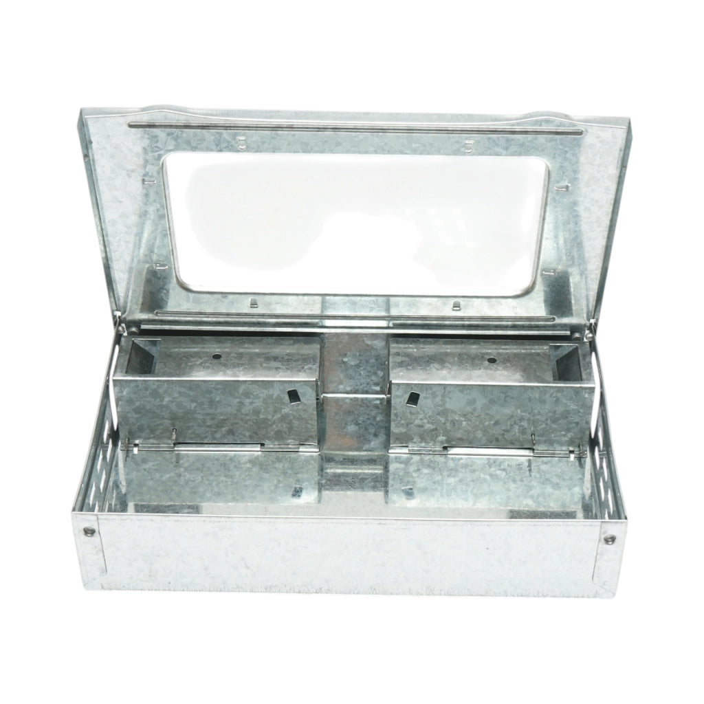 Trappola per topi professionale in metallo zincato, dimensioni 26,2x16,2x6 cm