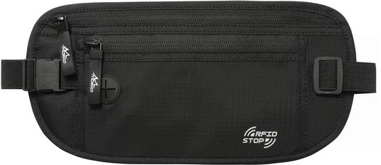 Borsa di Sicurezza per Viaggi - RFID Bloccante - Portafoglio Sotto la Veste - Impermeabile Nylon - Borsa Antifurto - Progettata per essere Leggera - Schiena in Mesh - Tasca per la Testa