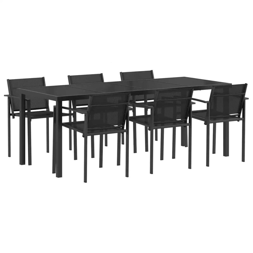 Set di Mobili da Esterno 7 pcs Nero e antracite Textilene 3422883