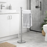 Piantane da Bagno Porta Asciugamani Acciaio Smaltato 3 Braccia Grigio Chiaro