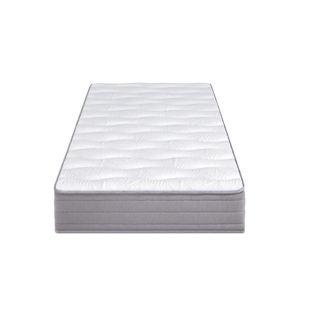 Letto imbottito 90x200 cm con LED, USB-C, contenitore idraulico e materasso grigio