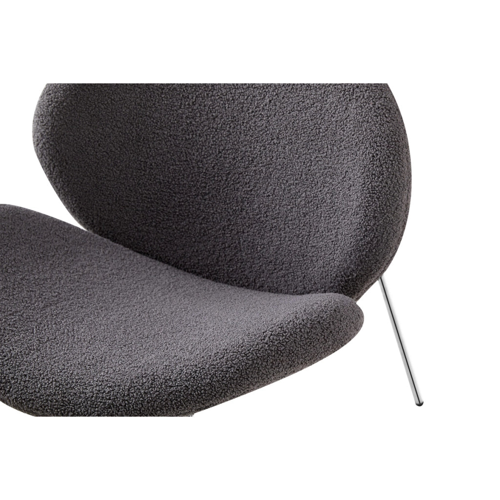 Set di 2 Poltrone Jaden in Tessuto Boucle' Grigio