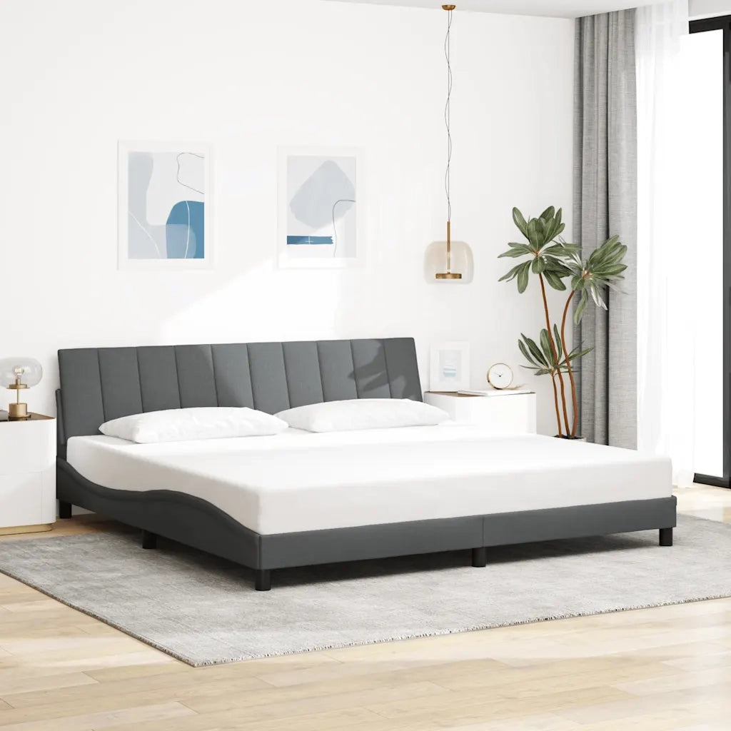 Giroletto senza Materasso Hanko Grigio Scuro 200x200 cm Tessuto