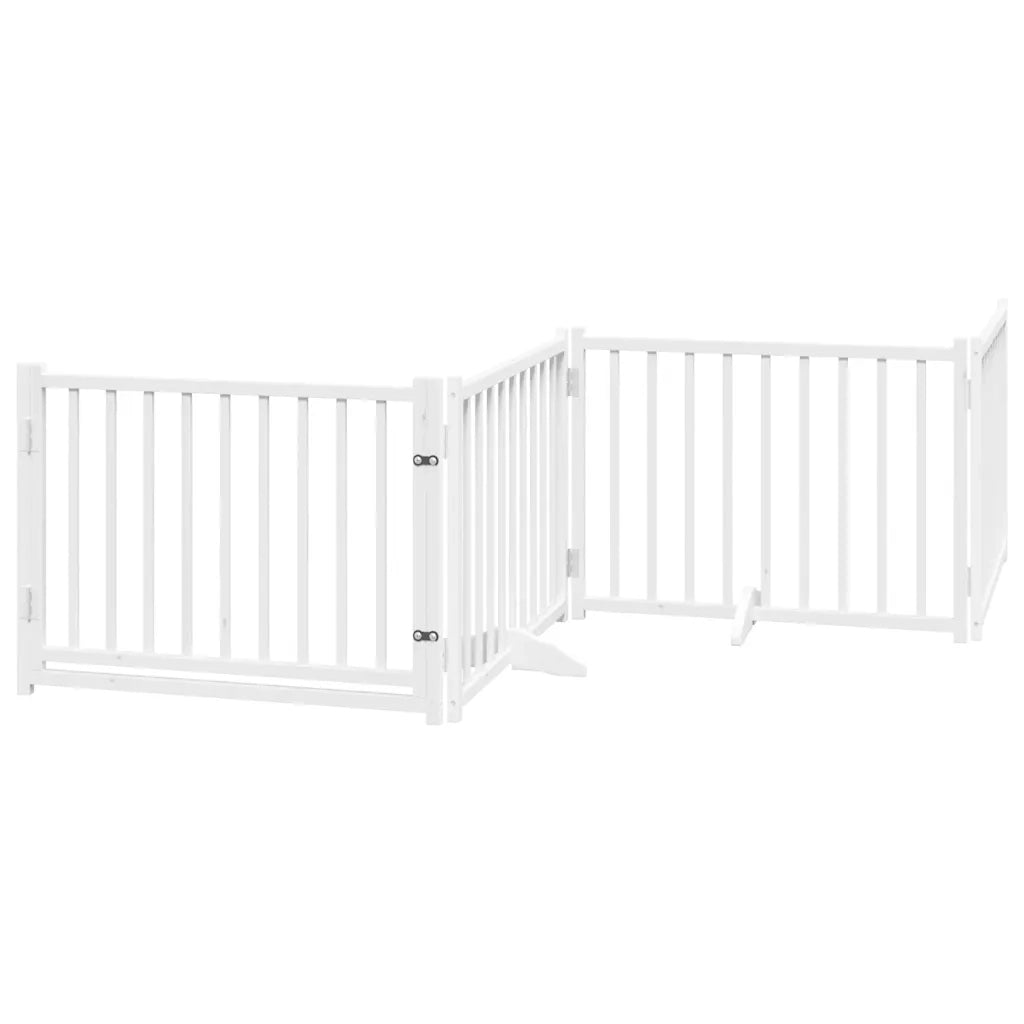 Cancello Cani Porta Pieghevole Bianco 6 Pannelli 480 cm Pioppo 3155729