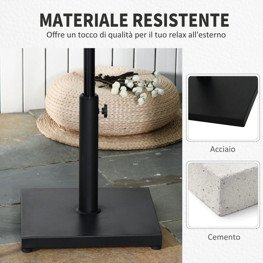 Base per Ombrellone in Cemento 13kg ¨C zephmum ¨C 40x40x43cm, Nero