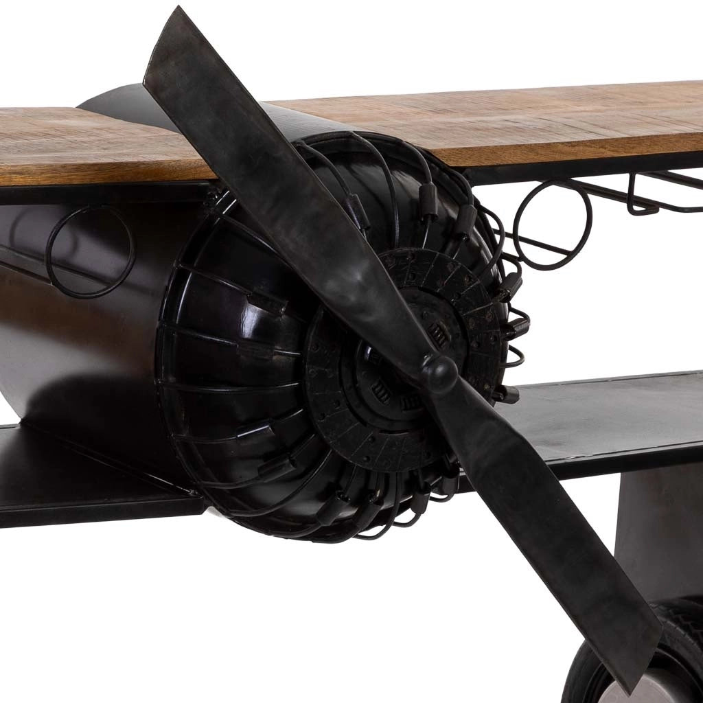 Mobile bar portabottiglie con ruote nero 180x58x98h cm