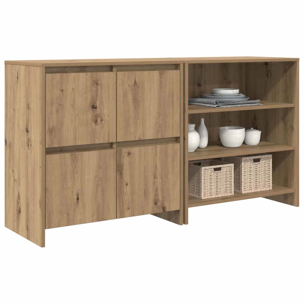 Credenza 2 pz | Madia | Buffet da pranzo | Armadio da pranzo Rovere artigianale 70 x 41 x 75 cm