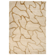 Tappeto moderno in viscosa e lana fatto a mano con motivo geometrico beige 160 x 230 cm Stile Modern Glam