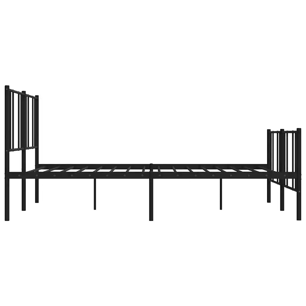 Giroletto senza Materaso con Pediera in Metallo Nero 180x200 cm 352502
