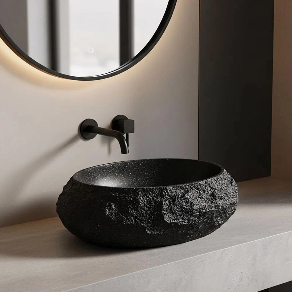 Lavabo Da Appoggio Rea Mika Black