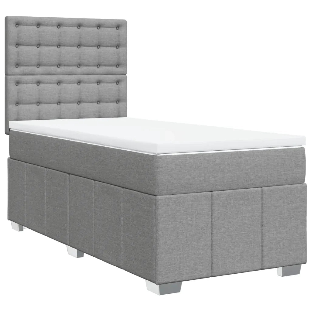 Giroletto a Molle con Materasso Grigio Chiaro 80x200 cm Tessuto