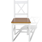 Sedie da Pranzo 6 pz Bianche in Legno di Pino 271497