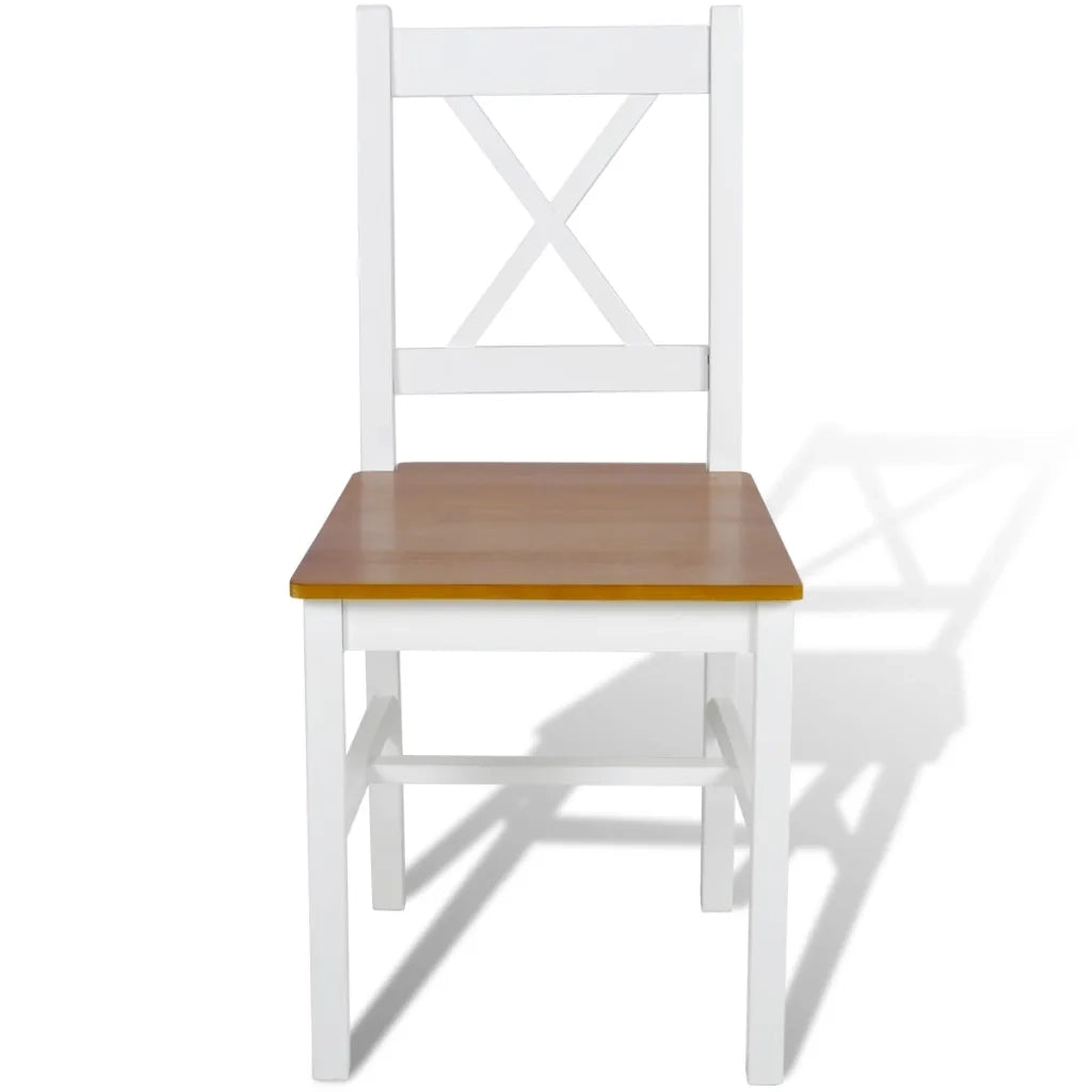 Sedie da Pranzo 6 pz Bianche in Legno di Pino 271497