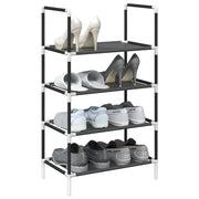Scarpiera 4 Ripiani-Scaffale per scarpe Nera 44x28x77 cm in Tessuto Non Tessuto