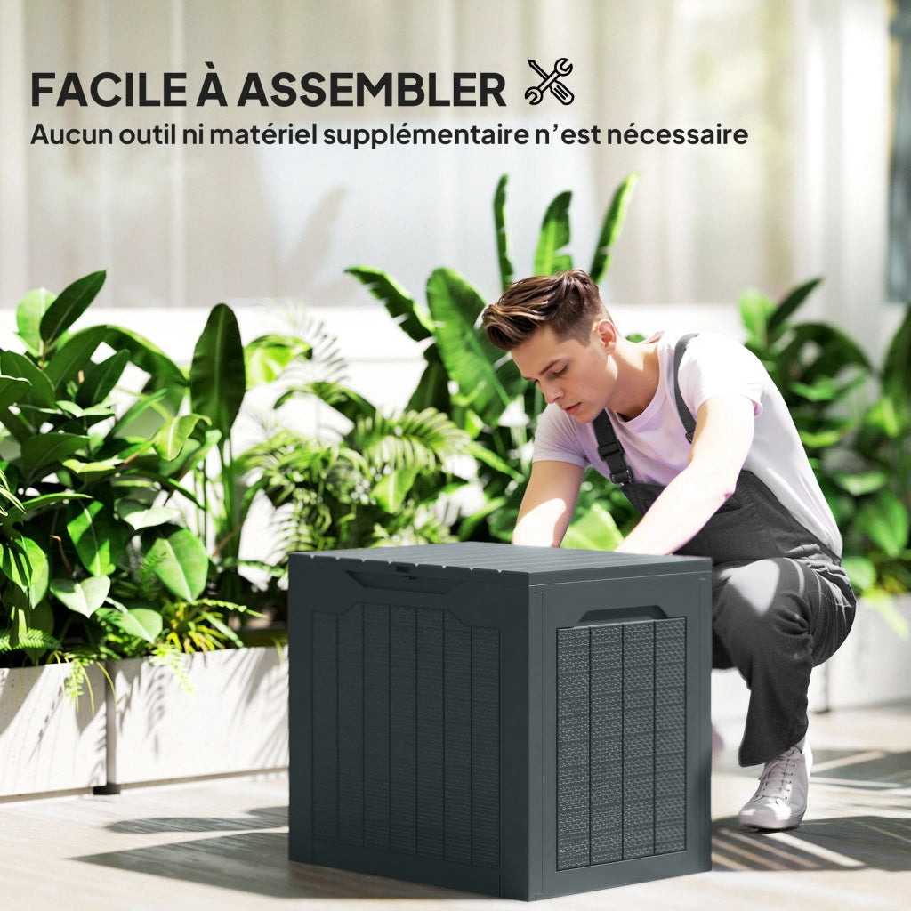 Coffre da giardino 93L ¨C zephmum ¨C 56x41x50 cm grigio scuro