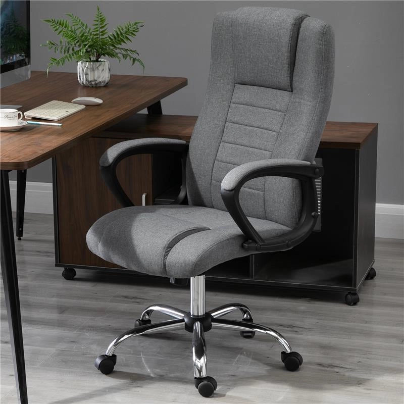 POLTRONA DA UFFICIO ERGONOMICA CON ALTEZZA E INCLINAZIONE REGOLABILE GRIGIO