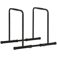 Barra per Dip in Acciaio ad Altezza Regolabile con 6 Lunghezze Regolabili, 90-102x65x80-90 cm, Nera