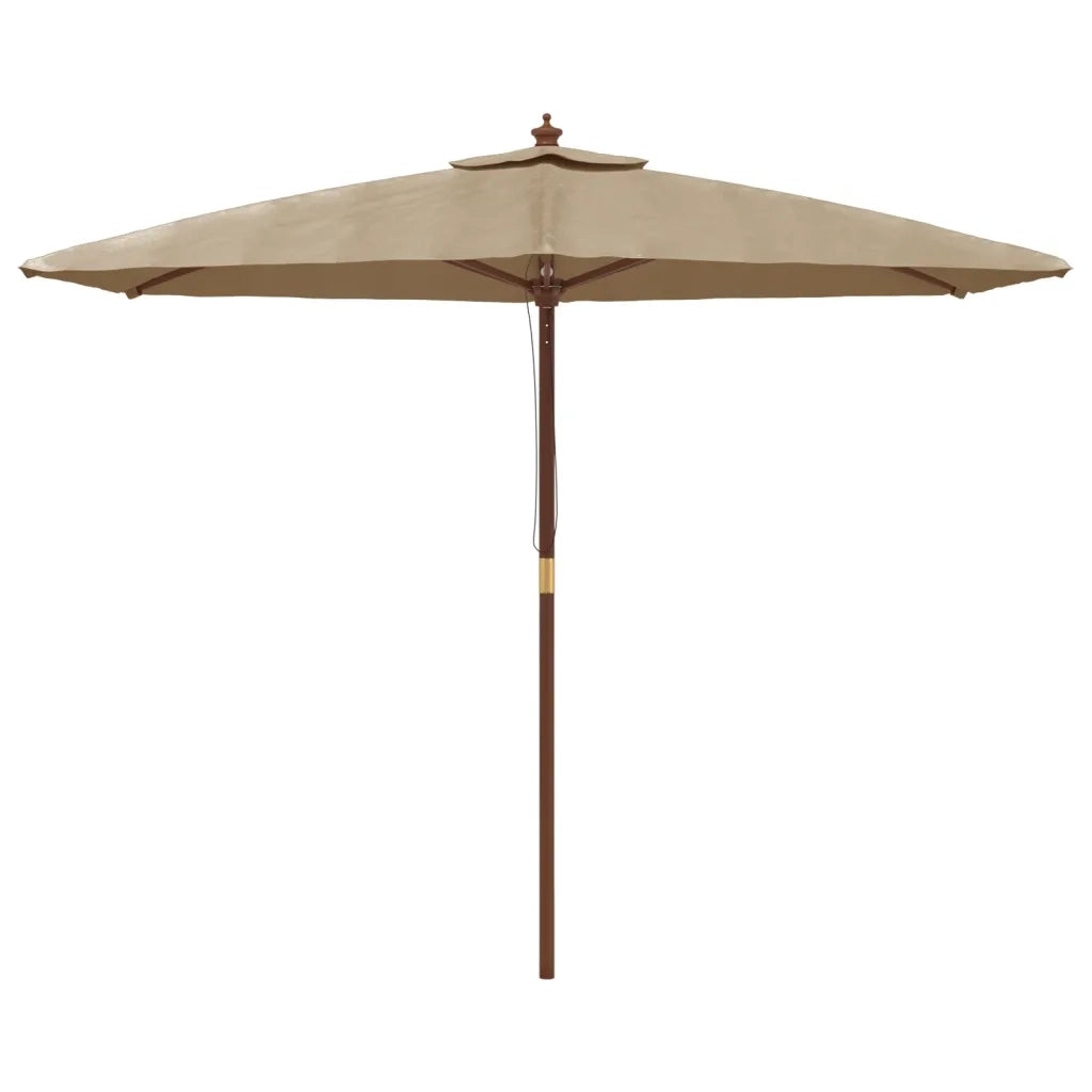Ombrellone da Giardino-Ombrello da Balcone con Palo in Legno Tortora 299x240 cm