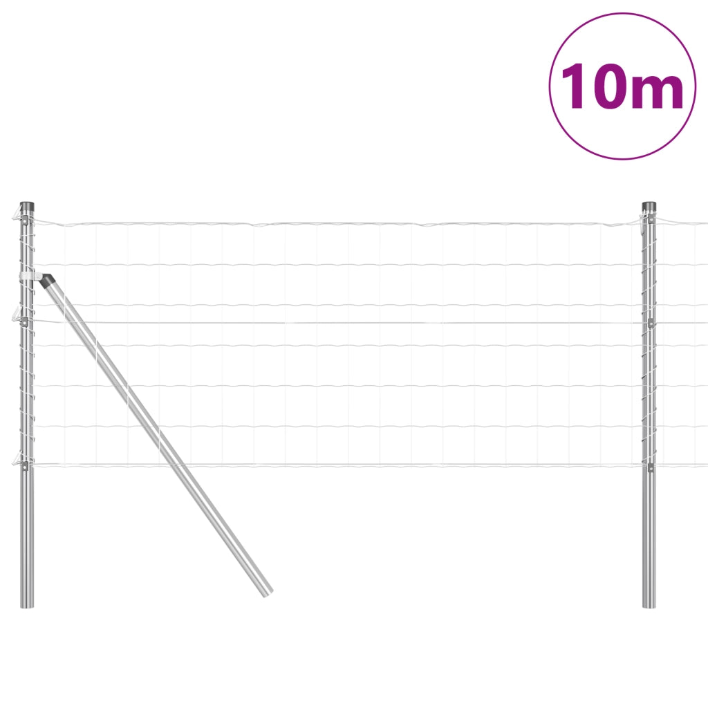 Recinzione Euro con 7 Post 0.4x10 m Acciaio zincato