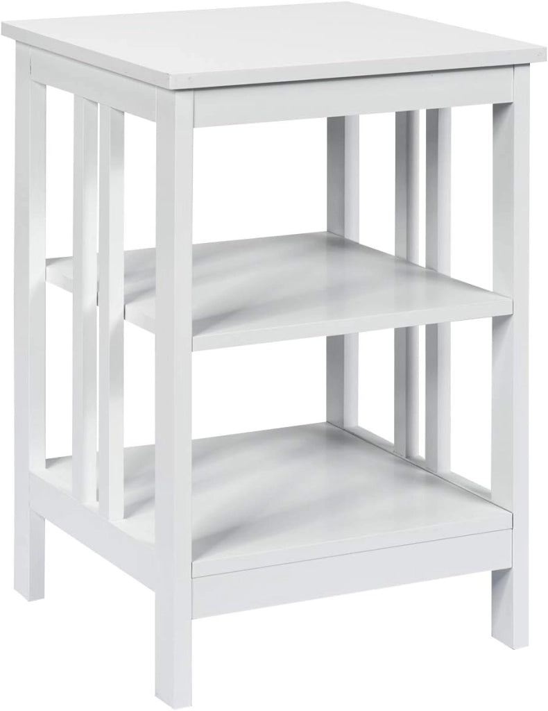 Comodino da Letto, a 3 Ripiani, Tavolino Laterale in Legno, Multiuso e Moderno, Struttura a Righe, Arredo da Camera, Soggiorno e Ufficio, Portata di 20 kg, 40x40x61 cm, 4 Colori