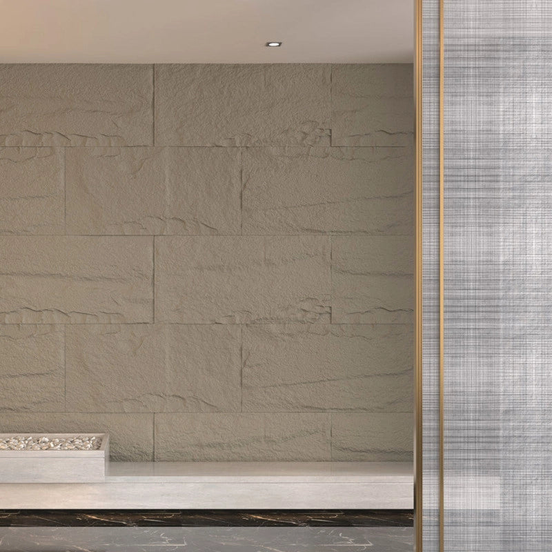 Pannello decorativo effetto roccia pietra 3D set 10 pz 7,2 mt2 rivestimento murale in PU 120 x 60 x 3 Grigio Cemento