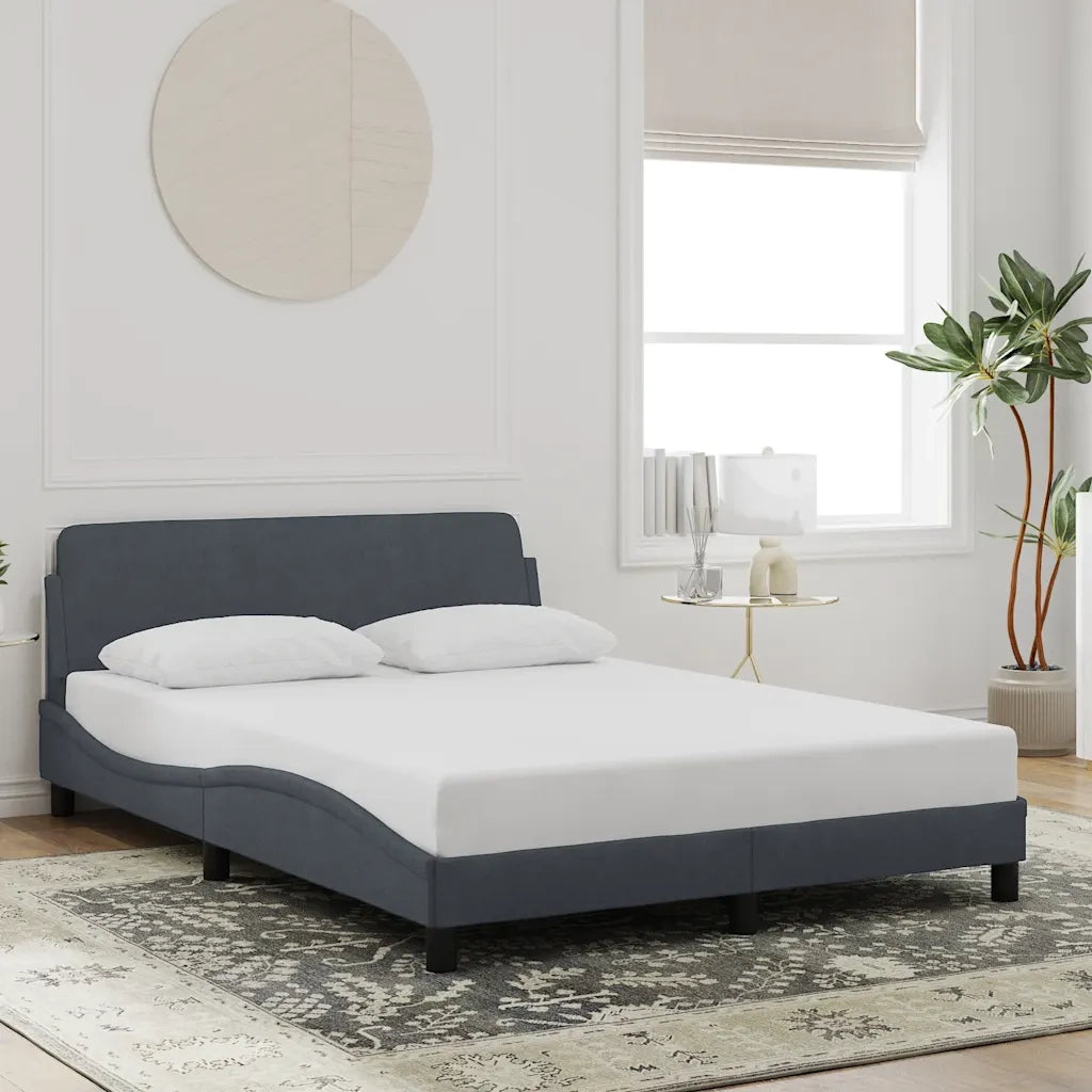 Struttura letto Dover Grigio Scuro 135x190 cm in Velluto 373329