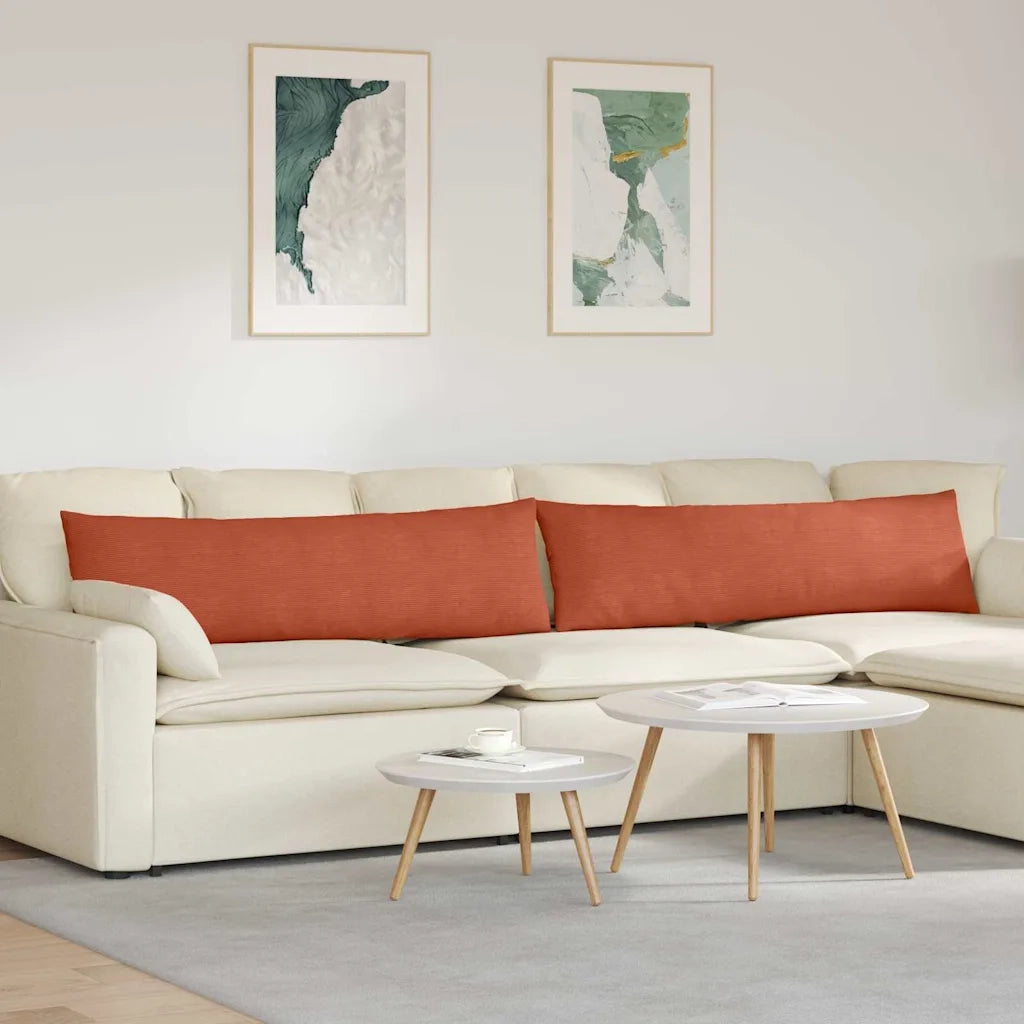 Cuscini da Divano 2 pz | Cuscini per sedie Rosso Arancio 145 x 40 cm