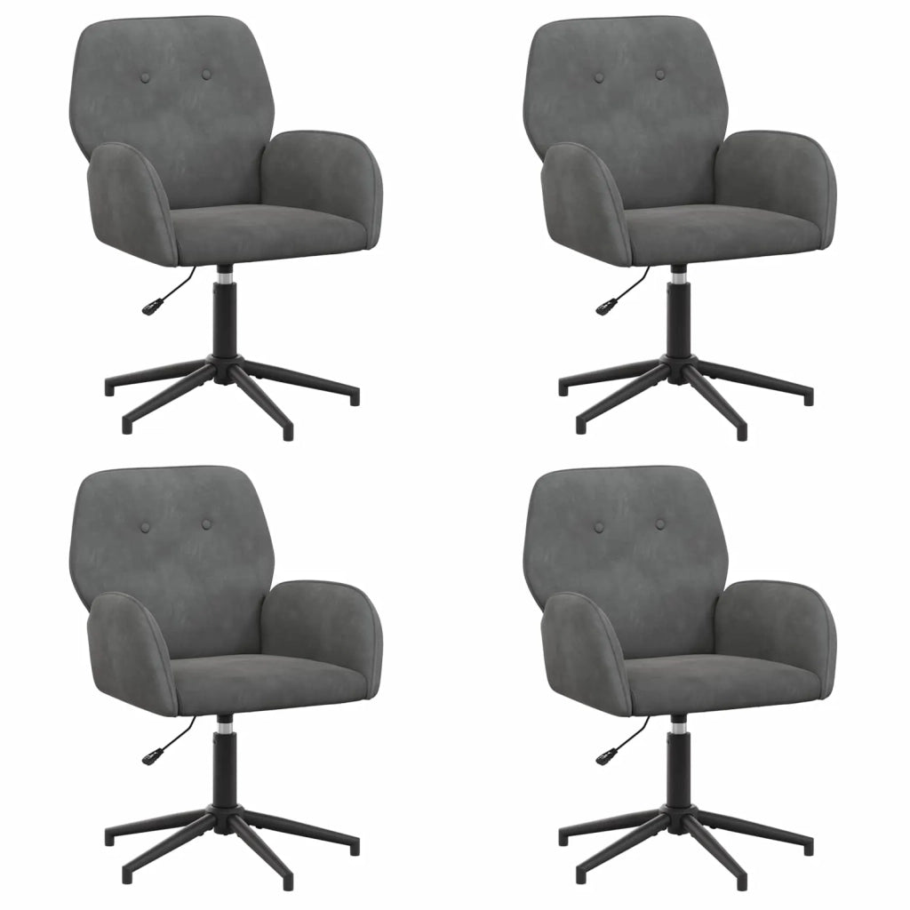 Sedie da scrivania girevoli 4 pz 54 x 55 x 90 cm Grigio Scuro 3428330