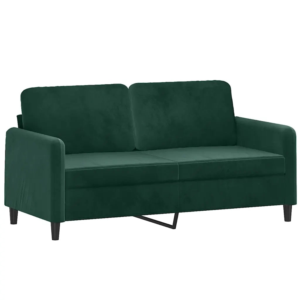Set di Divani 2 pz Verde Scuro in Velluto