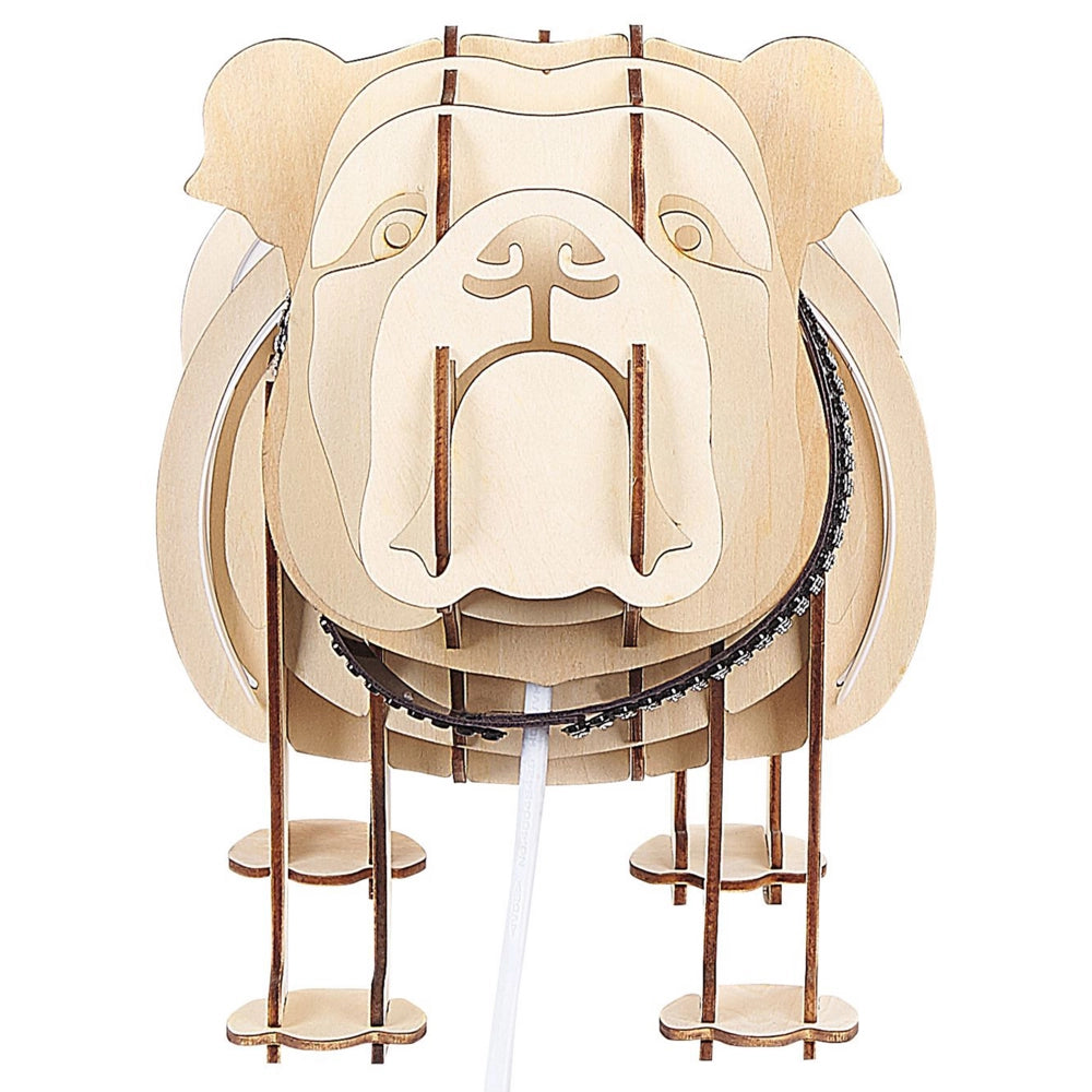 Lampada da tavolo in legno chiaro a forma di cane con luce accessorio decorativo per camera da letto ufficio