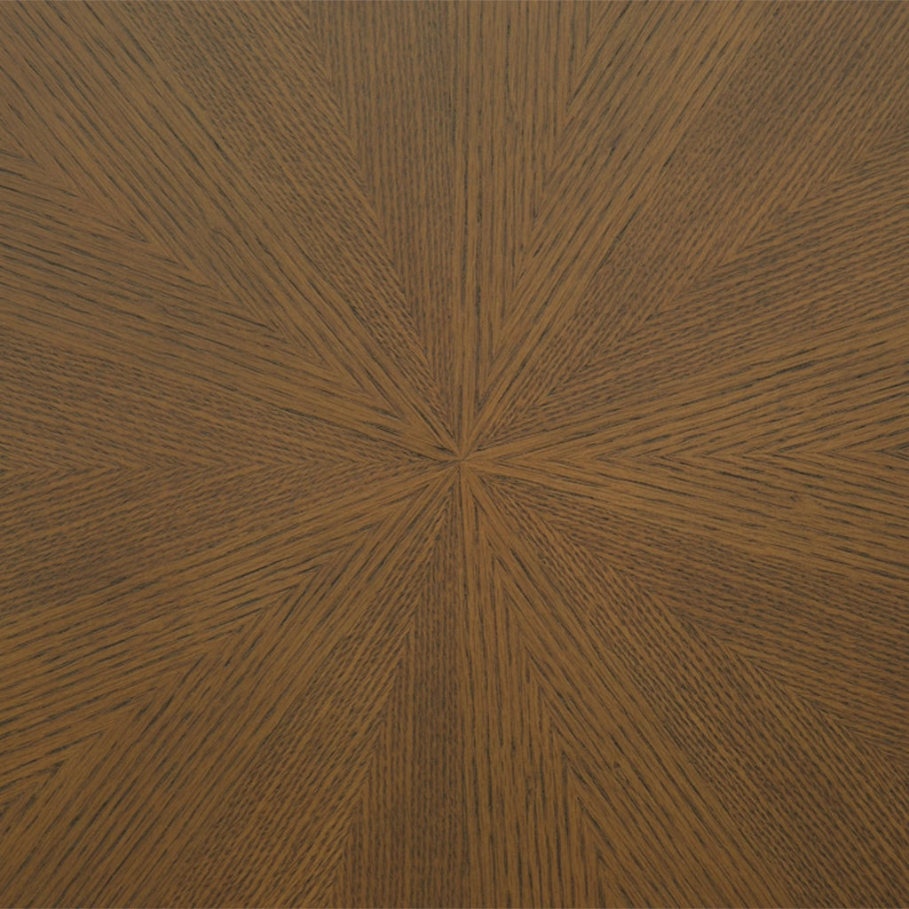Tavolo da pranzo rotondo in legno di hevea impiallacciato rovere, 4